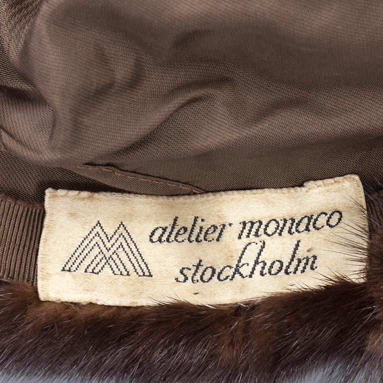A mink fur stole and hat, Stockholm.