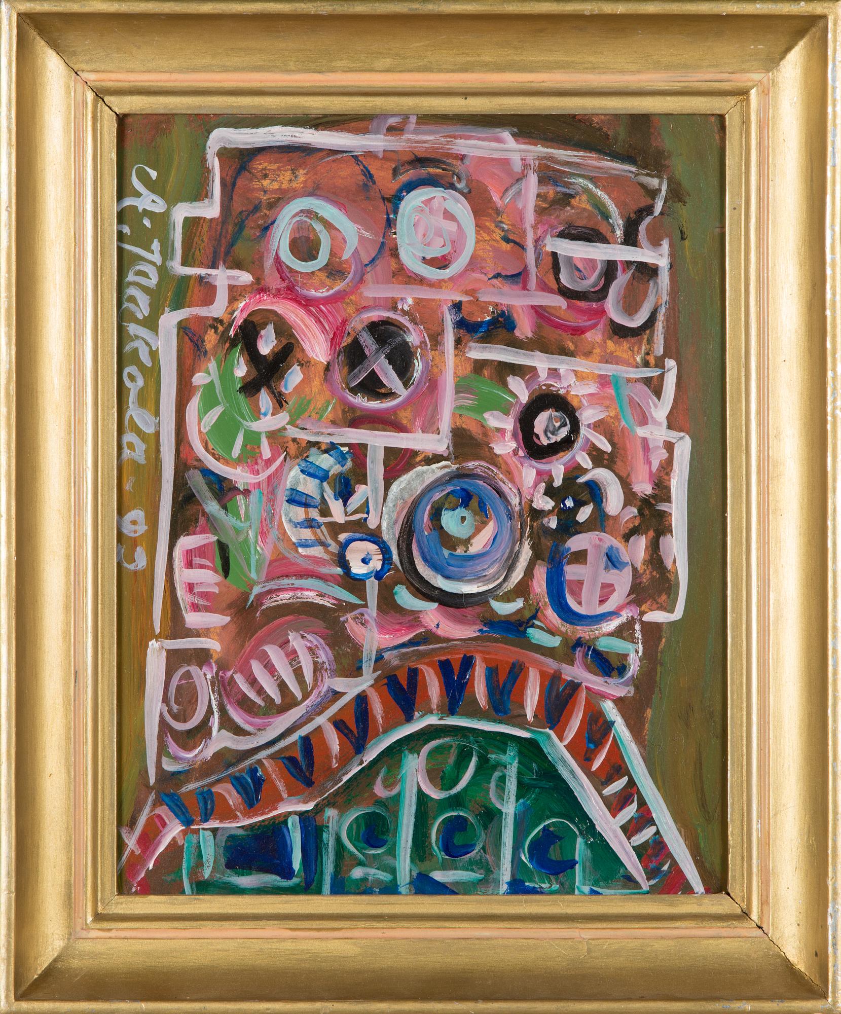 Alpo Jaakola, akryyli levylle, signeerattu ja päivätty -93.