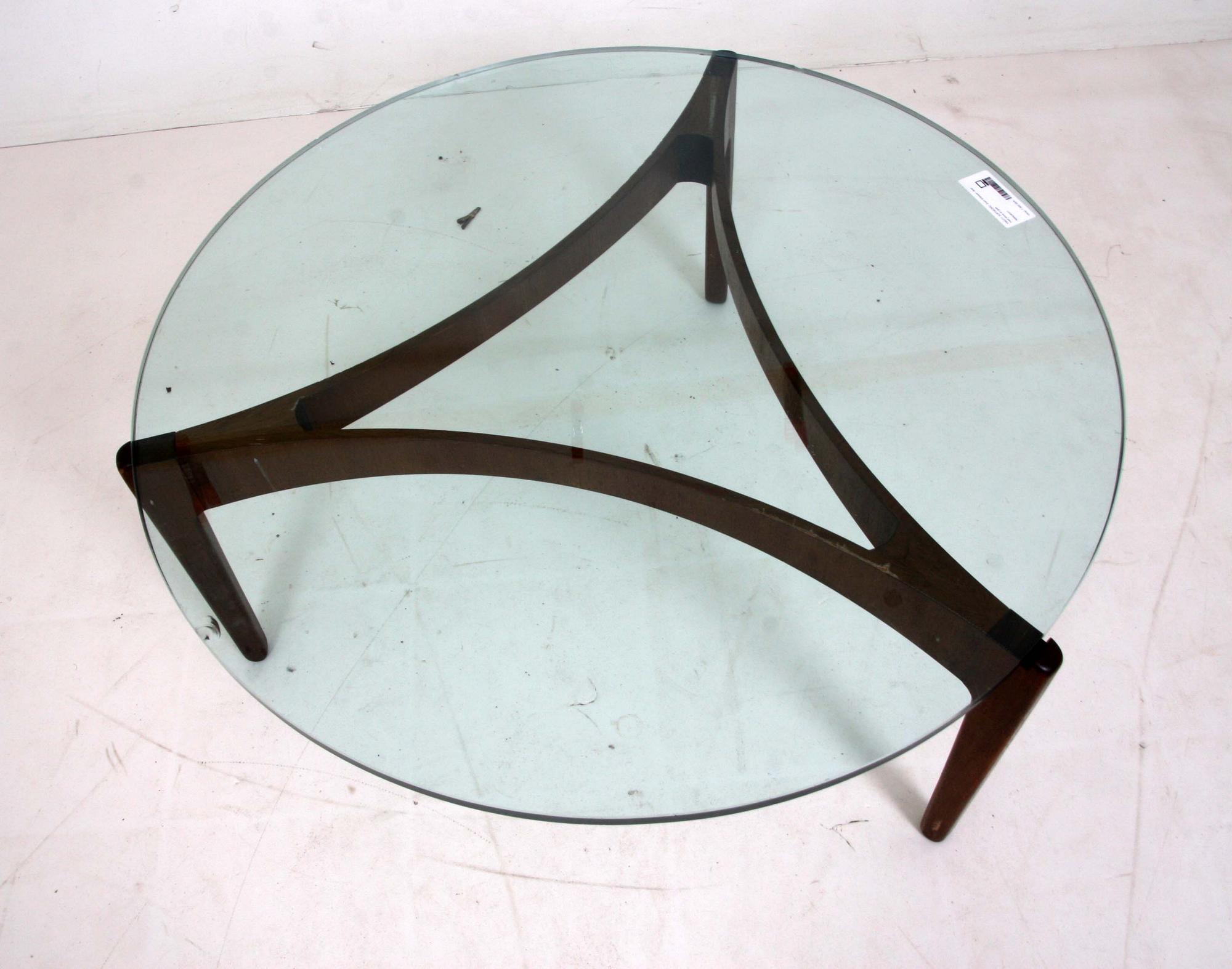 SOFFBORD, Sven Ellekaer, teak med skiva av glas.