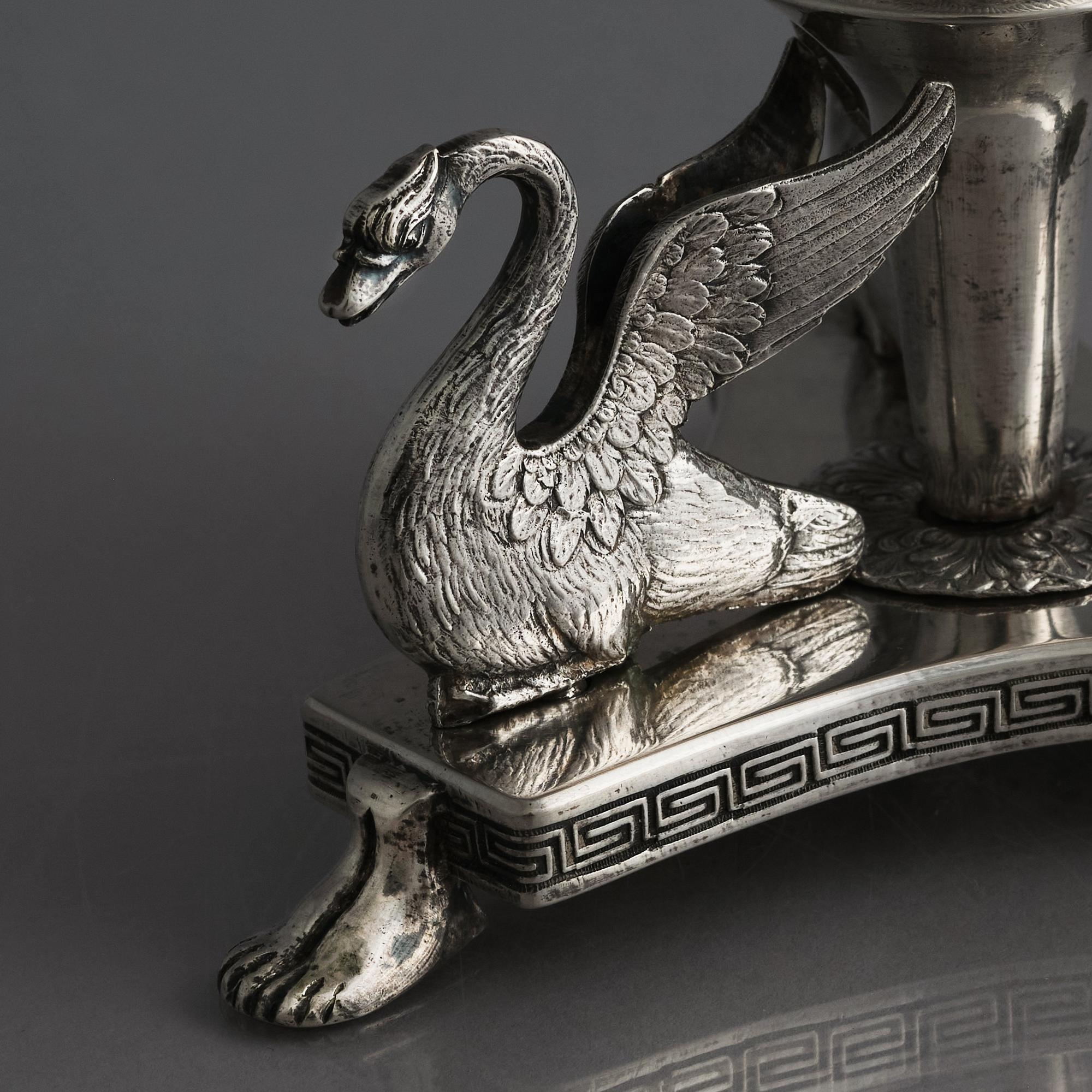 Johan Fredrik Björnstedt, sockerskålar med lock, silver, ett par, Stockholm 1815. Empire.