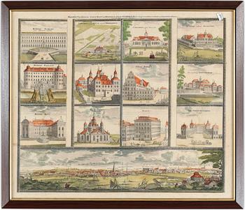 GRAVYR, "Prospect der Konigl: Schwed: Haupt und Residenz-Stadt Stokholm...", J B Homann,