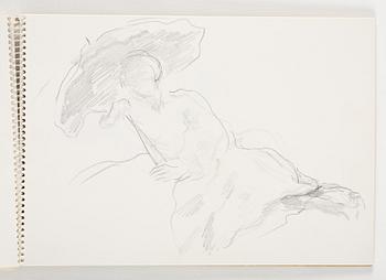 Lotte Laserstein, 3 skissblock med teckningar.