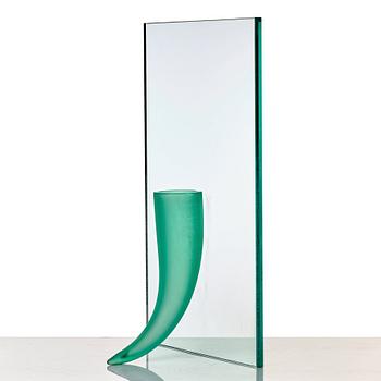 Philippe Starck, "Petite Etrangete Contre Un Mur", a sculpture/vase, ed. 50/50, Daum, Nancy, France, 1980's.