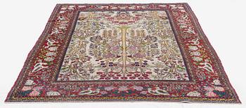 An antique pictoral Esfahan rug, Central Persia (Iran), c 213 x 142 cm.