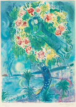387. Marc Chagall (Efter), "Couple et poisson", ur "Nice et la Côte d'Azur".