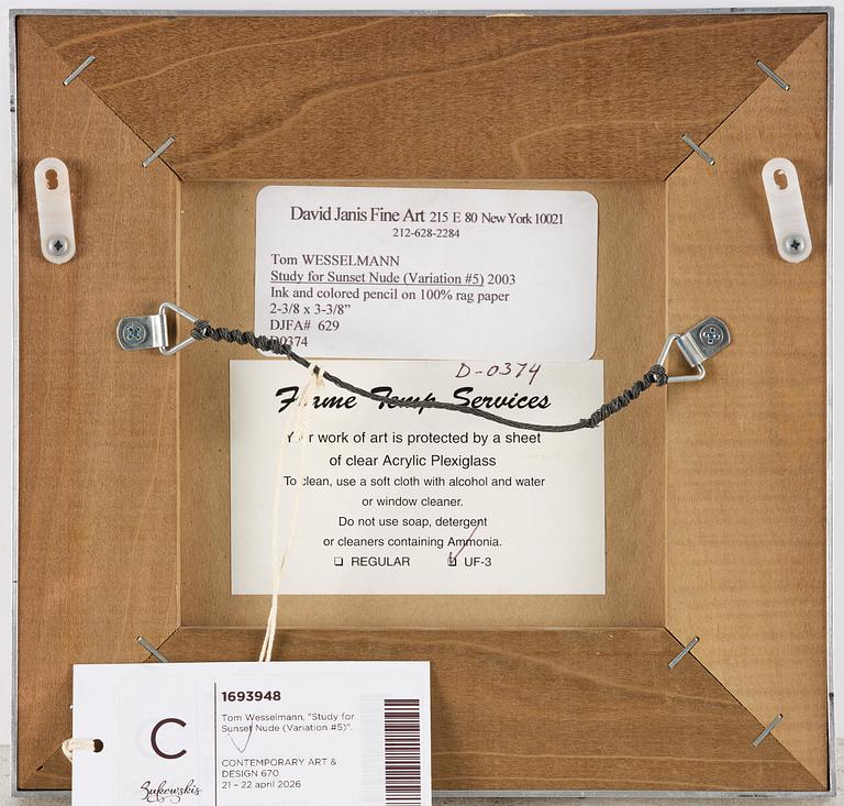 Tom Wesselmann, "Study for Sunset Nude (Variation #5)".