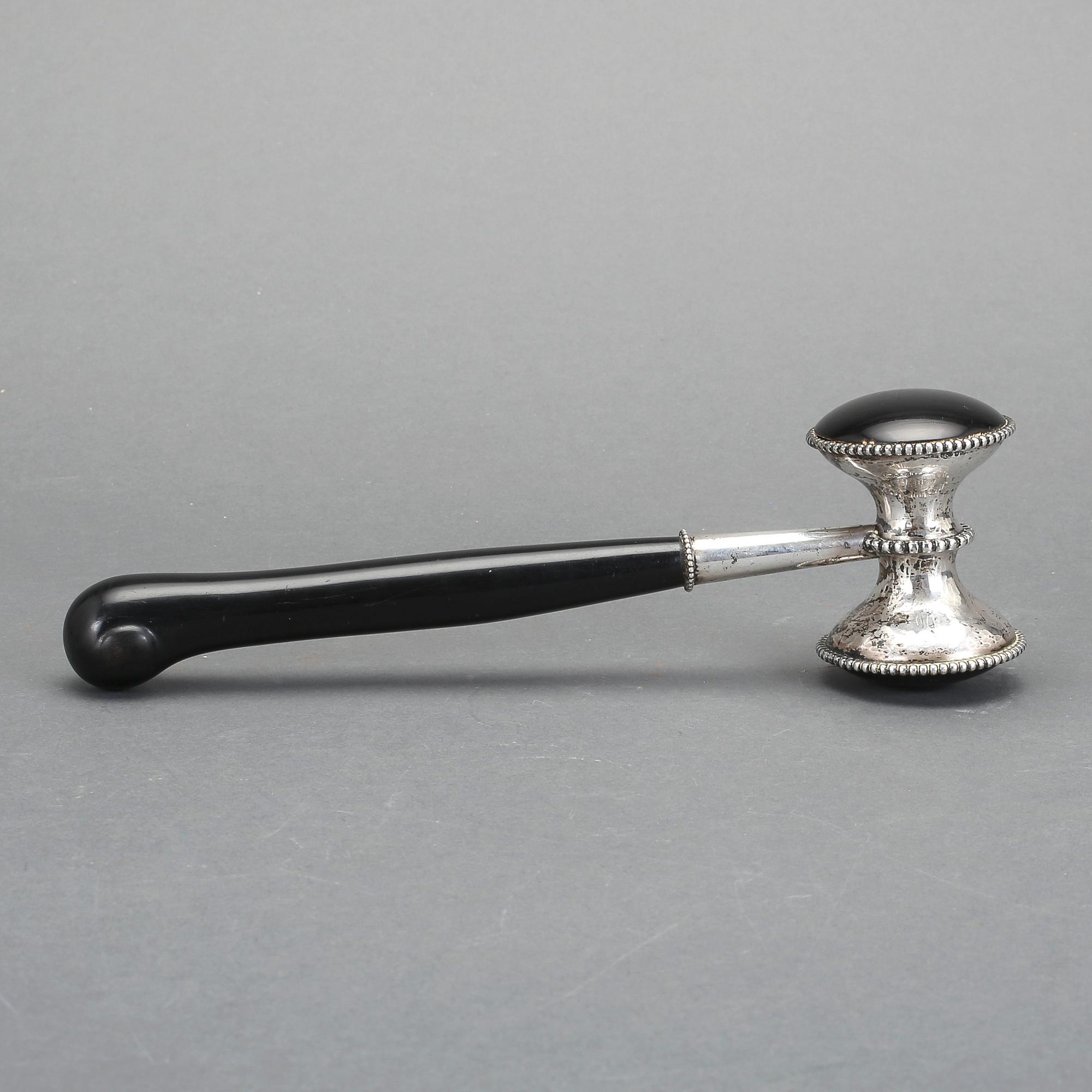 ORDFÖRANDEKLUBBA, silver, trä, K. Anderson, Stockholm 1937.
