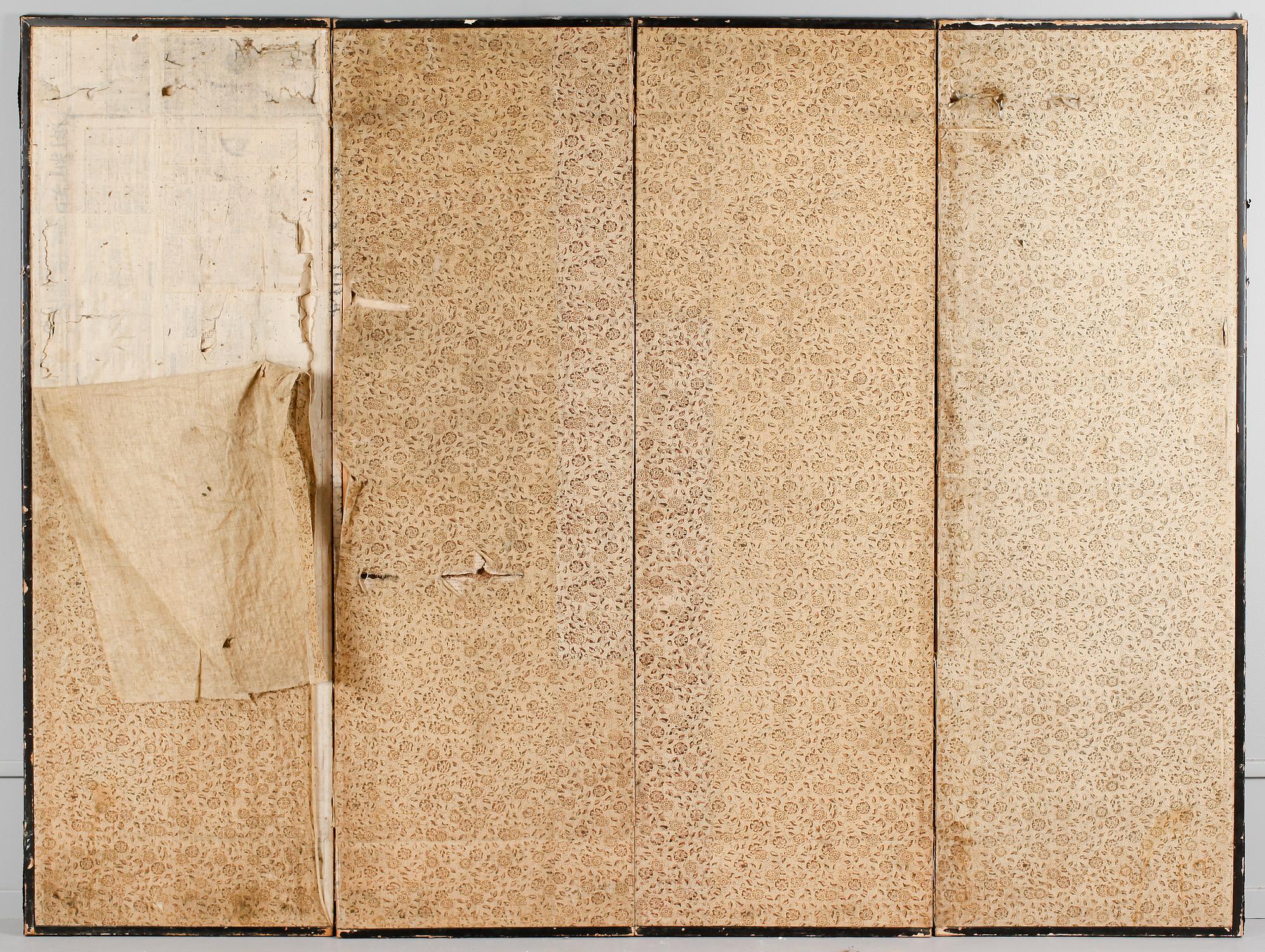 VIKSKÄRM, 4 delar, Kina, 1800-tal.