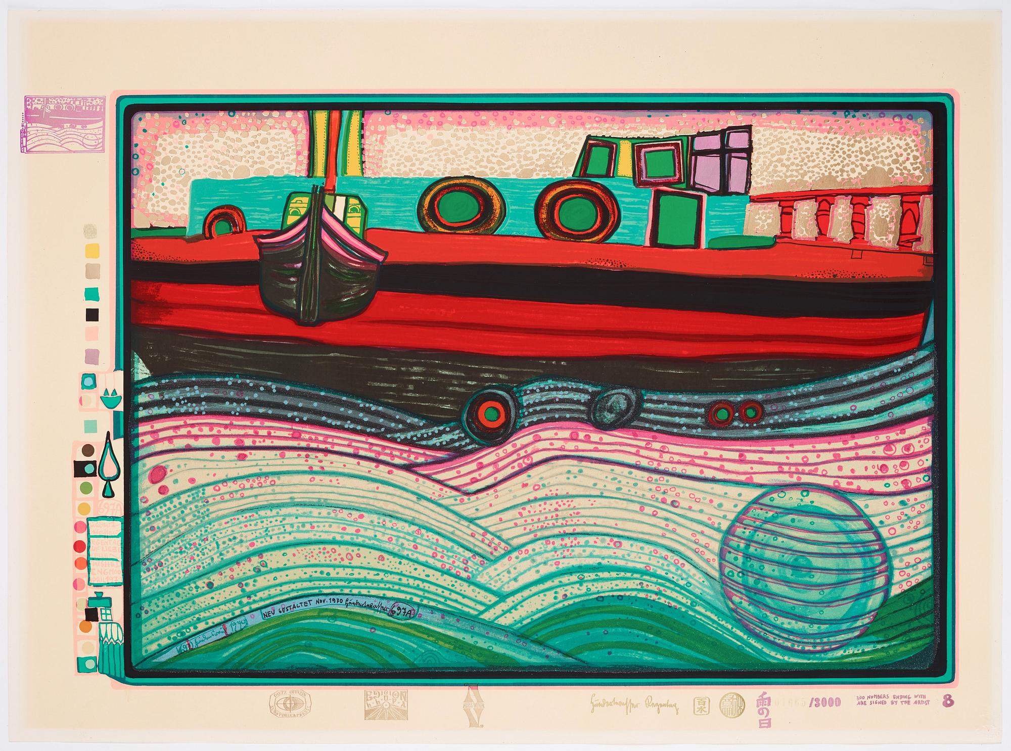 Friedensreich Hundertwasser, "Look at it on a rainy day (The Regentag portfolio)".