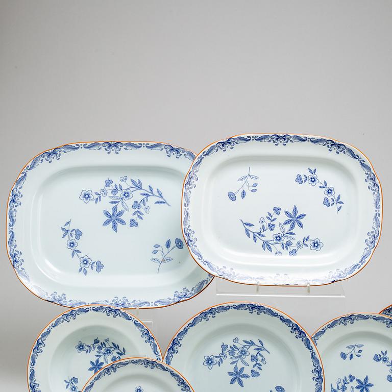 A part 'Ostindia' earthenware service, from Rörstrand (53 pieces).