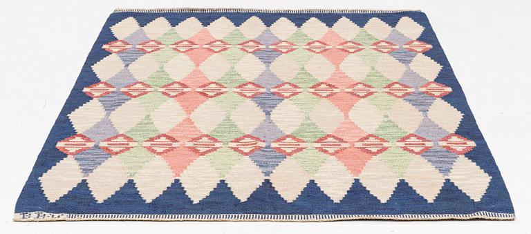 Bittan Bergh-Valberg, a carpet, "Kaleidoscope", flat weave, c 245 x 164 cm, signed BBV.