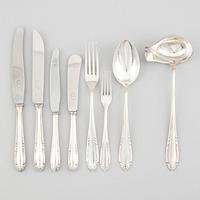 A Swedish silver cutlery set, model "Slottsbarock", CG Hallberg, Guldvaruhuset, Stockholm, some 1944 (64 pieces).