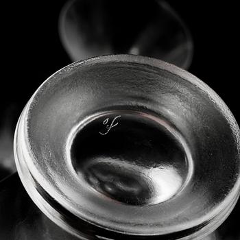 GLASSERVIS, 9 delar, "Iced", Vicke Lindstrand, Orrefors, formgiven 1936.