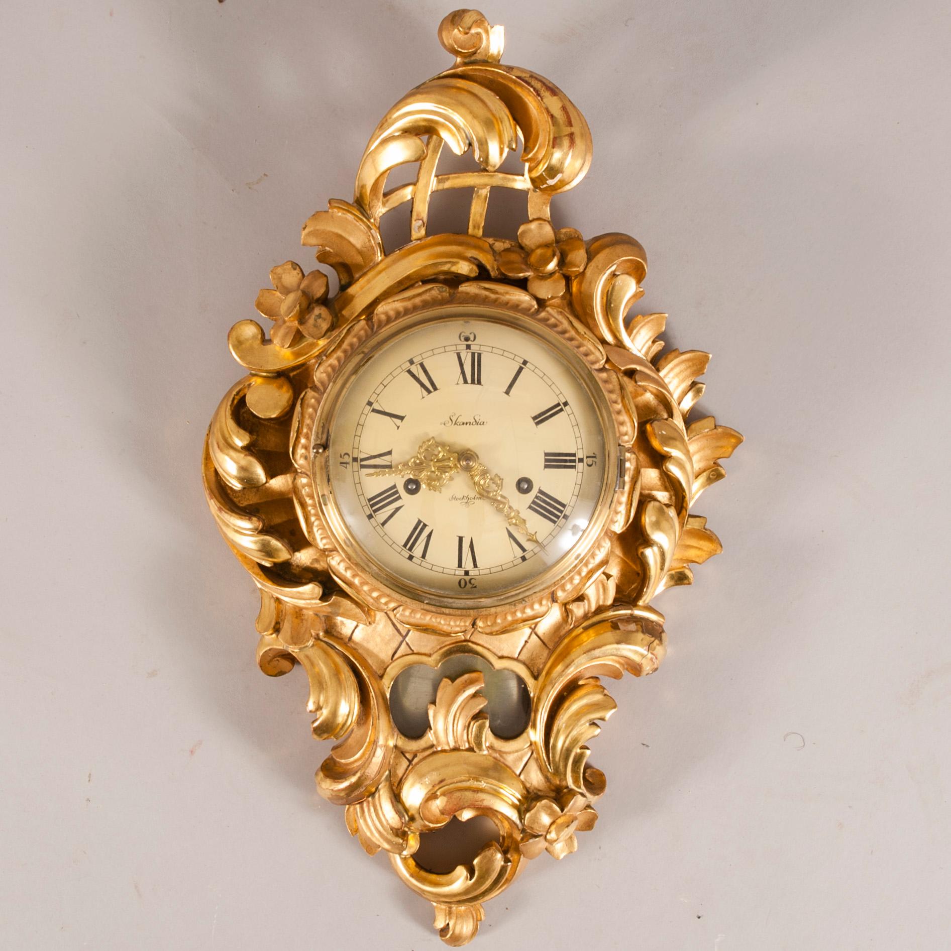 VÄGGPENDYL, Rokokostil, 1900-talets mitt.