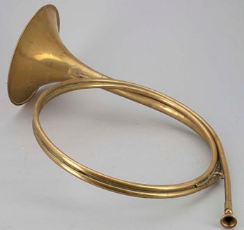 JAKTHORN, mässing, troligen Frankrike.