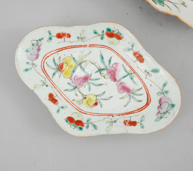 FAT, 3 st, porslin, Kina, 1800-tal.