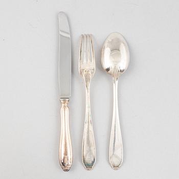 Besticksuppsättning, silver, 28 st, "Vasa", GAB, Stockholm, 1926-47.