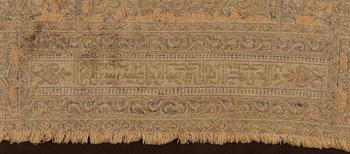 A Framed textile, partially with metallic thread, Ottoman around 1900.