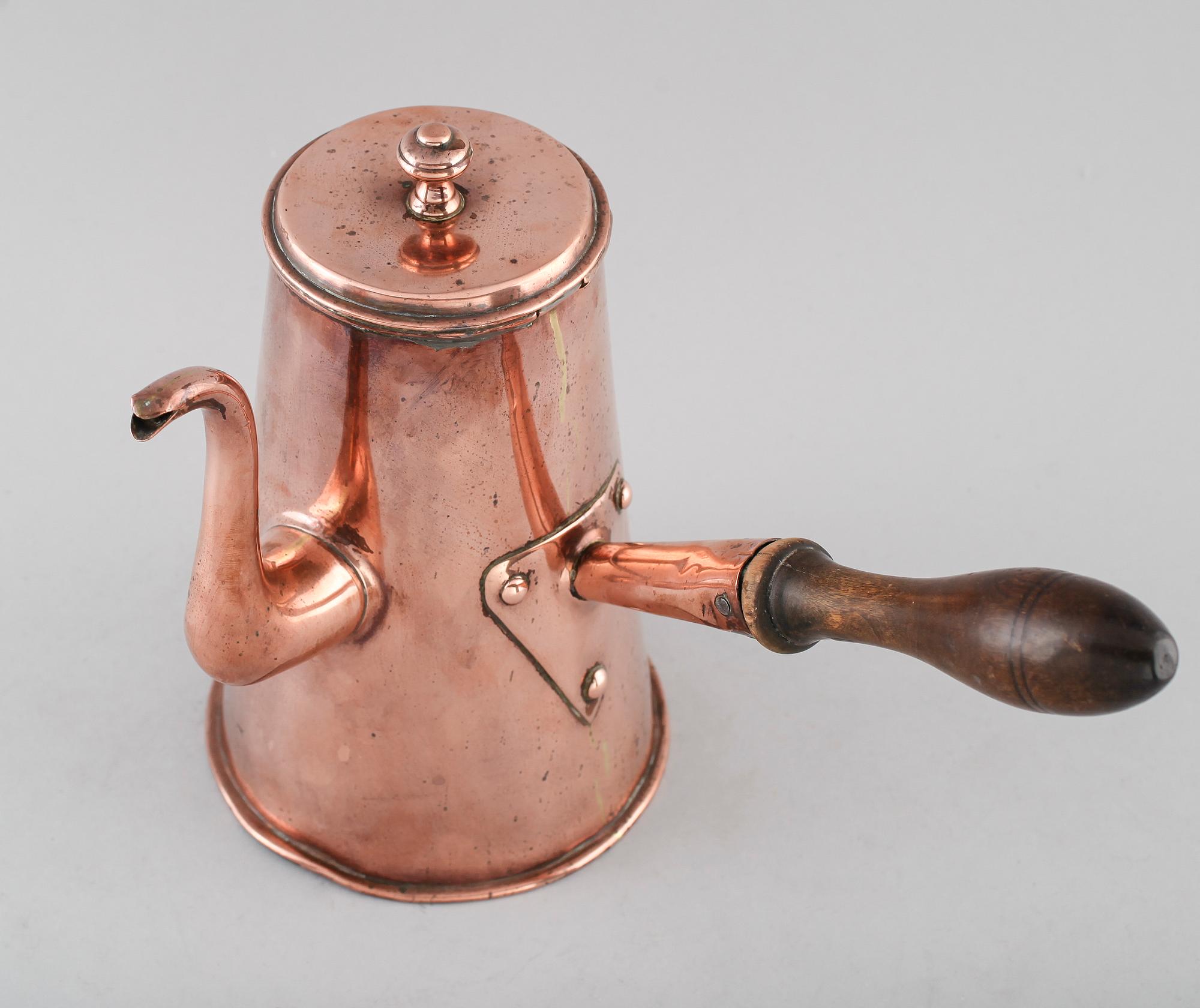 CHOKLADKANNA, koppar, 1800-tal.
