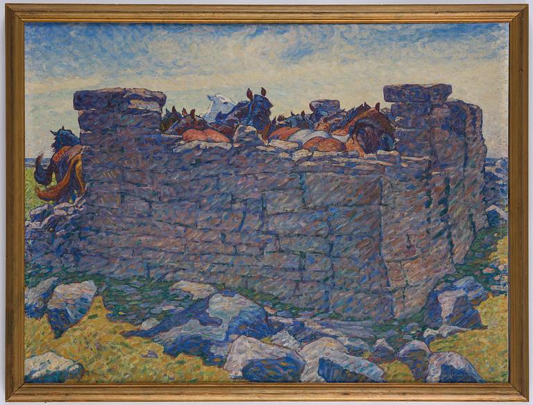 Nils Kreuger, "Hästar i en ruin"  (Horses in a Ruin).