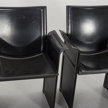 FOUR CHAIRS "KORIUM" TITO AGNOLI FOR MATTEO GRASSI.