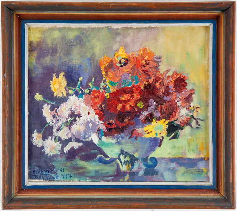 ESTHER KJERNER, oil on panel. Signed and dated 1941.