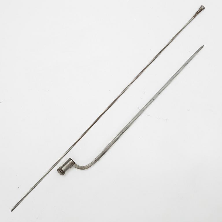 A Swedish percussion rifle 1845-54 pattern with bayonet.