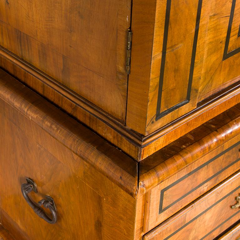 A Swedish late baroque cupboard, mid 18th century.