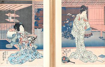 Toyokuni II (Toyoshige), Tea party, Japan 1800-tal.