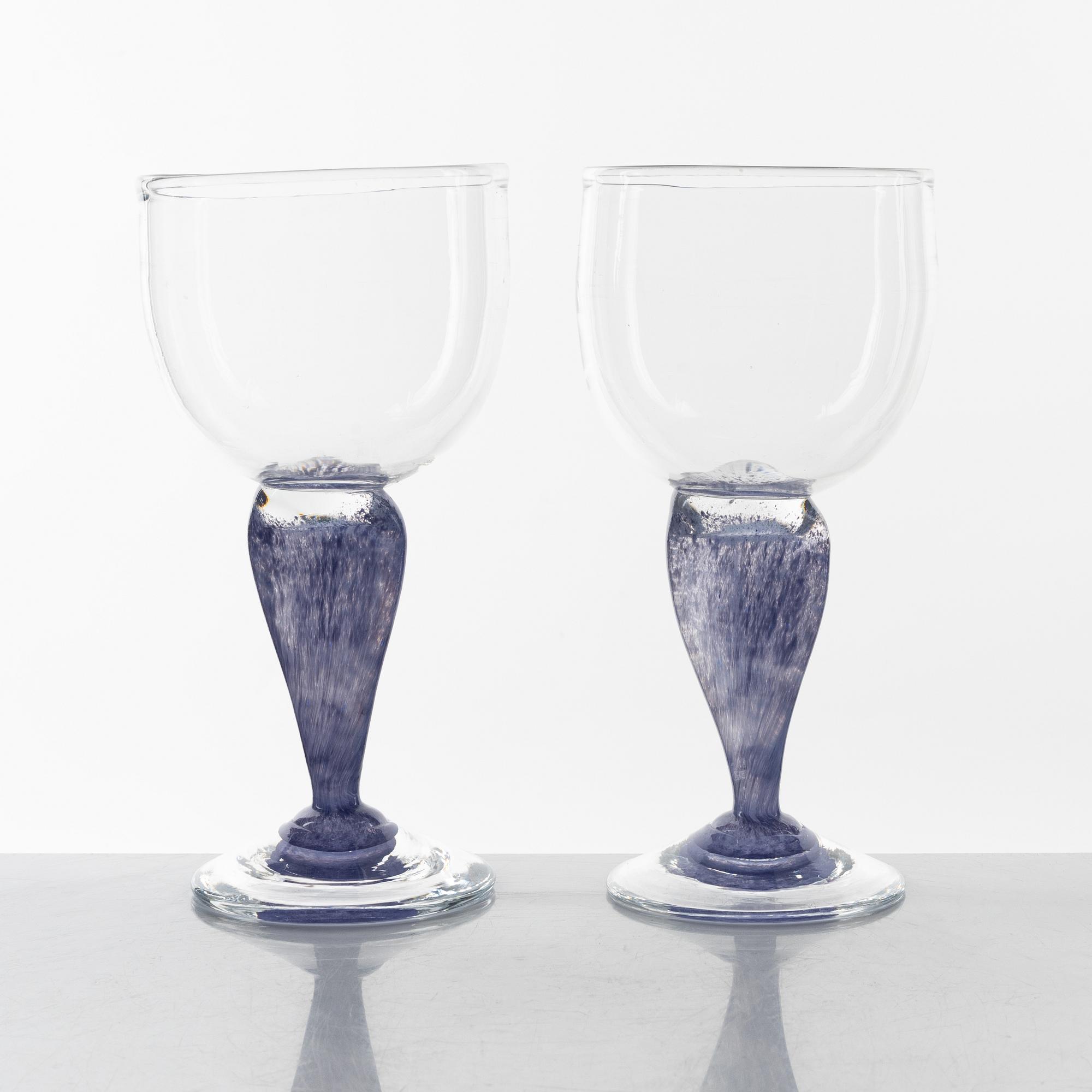 Annette Alsiö, a set of 16 wine glasses, second half of the 20th Century.