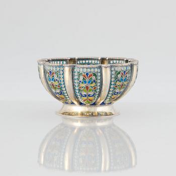 Russian parcel-gilt Silver and Cloisonné Enamel Bratina, Khlebnikov, Moscau 1910. Swedish import mark.