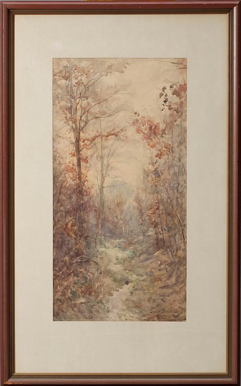 JULIA BECK, akvarell, sign o dat Decembre 1910.