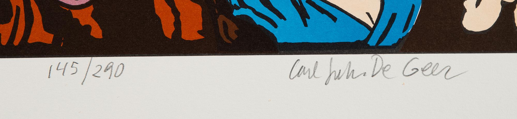 Carl Johan De Geer, lithograph in colours,s igned 145/290.