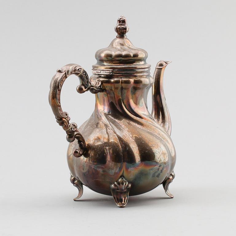 KAFFEKANNA, silver, Tyskland 1960-tal. Vikt ca 392 gram.