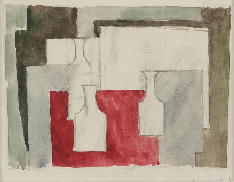 Philip von Schantz, watercolor, signed and dated 1957.