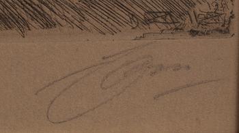Anders Zorn, a signed etching from 1911.