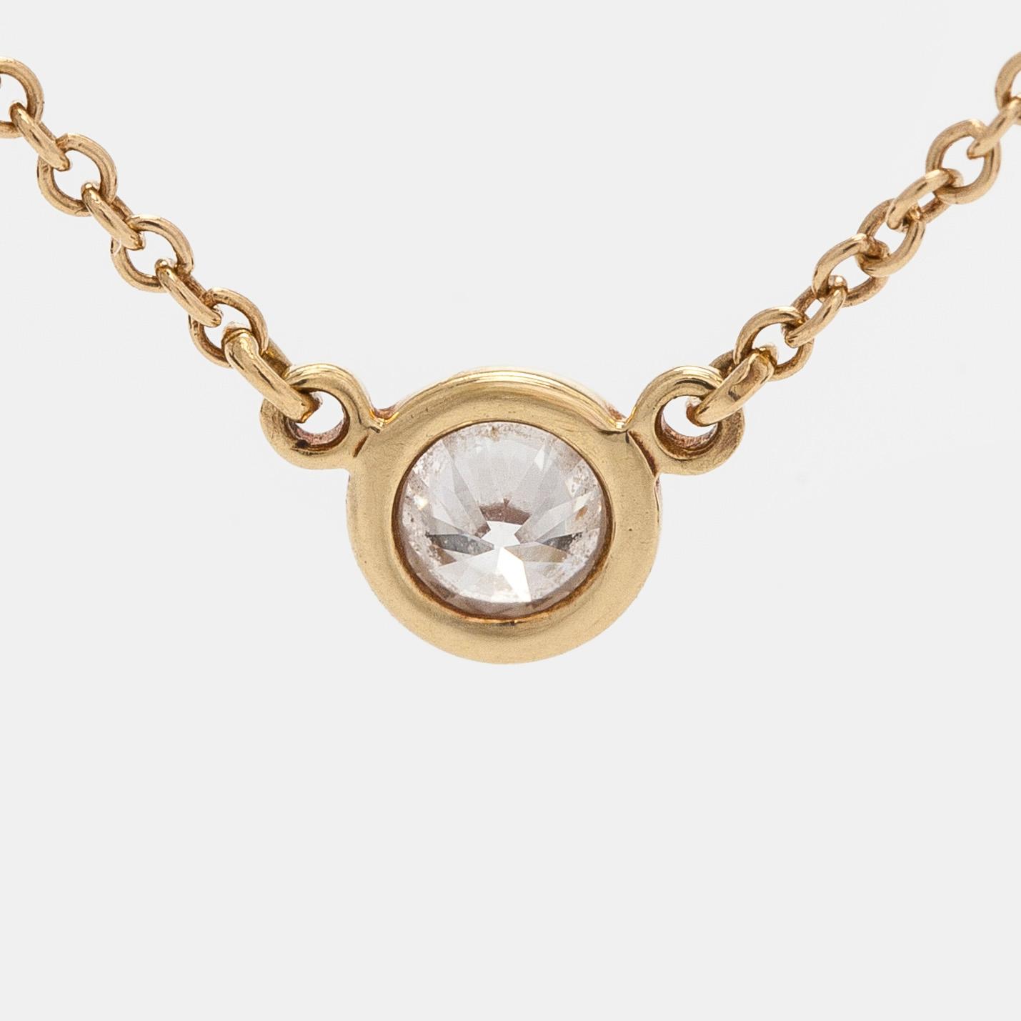 Tiffany & Co, Elsa Peretti, halsband, "Diamonds by the Yard", 18K guld med en briljantslipad diamant.