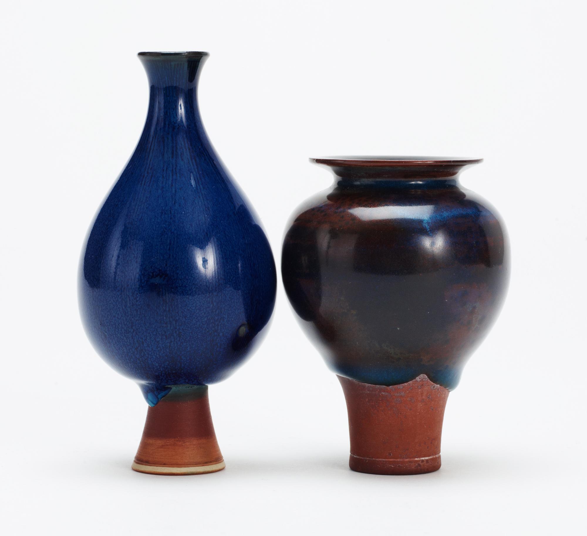 Two Wilhelm Kåge 'Farsta' stoneware vases, Gustavsberg studio ca 1951 (one without a year letter).