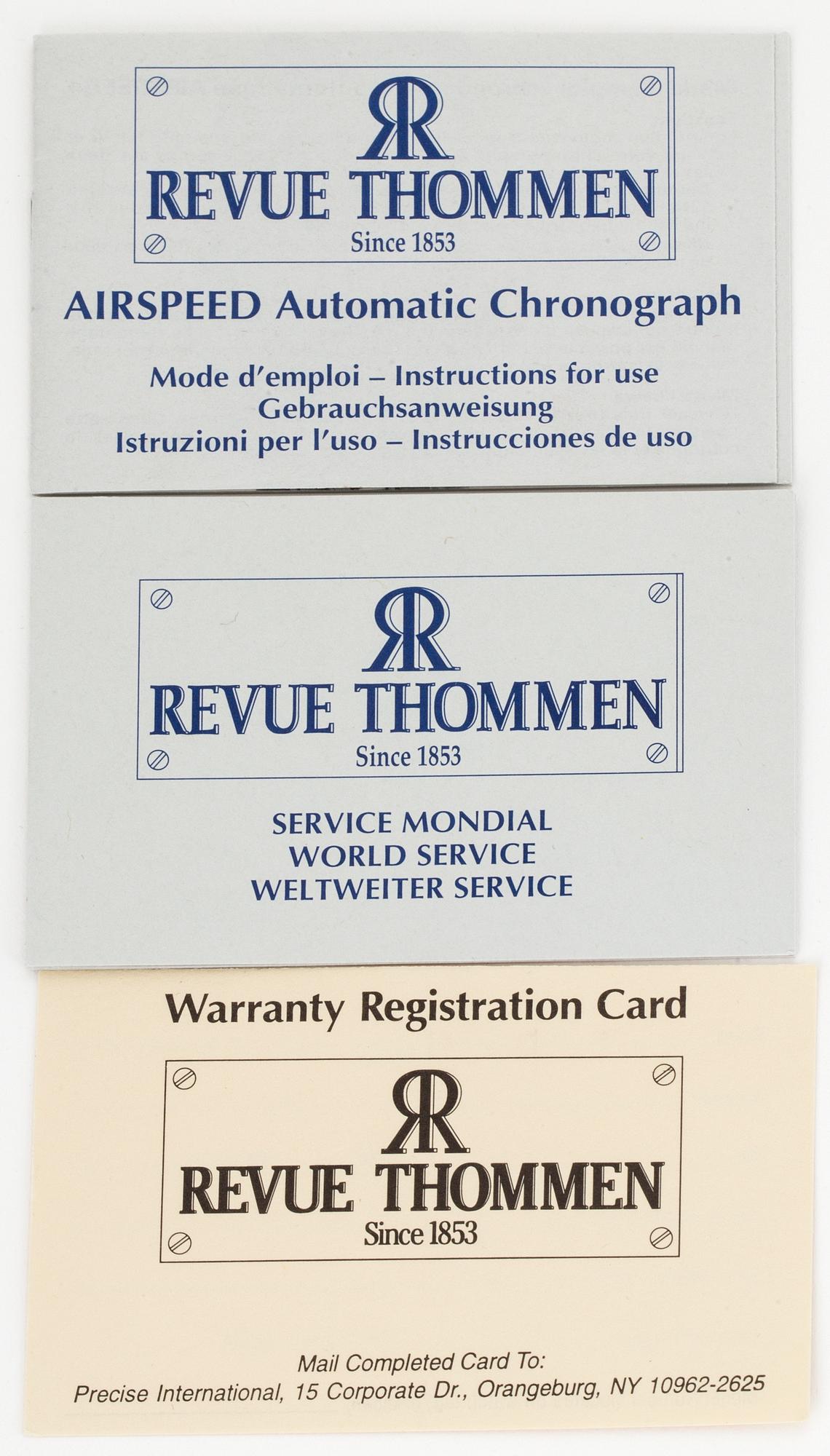 REVUE THOMMEN, airspeed, armbandsur, kronograf, 39 mm.