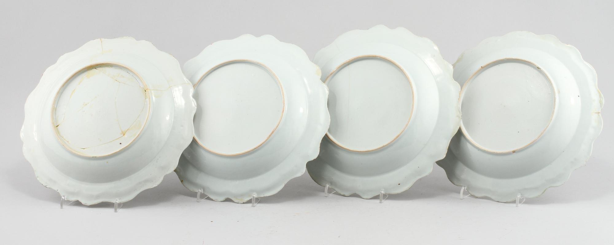 TALLRIKAR, 4 st, porslin, Kina, 1700-tal.