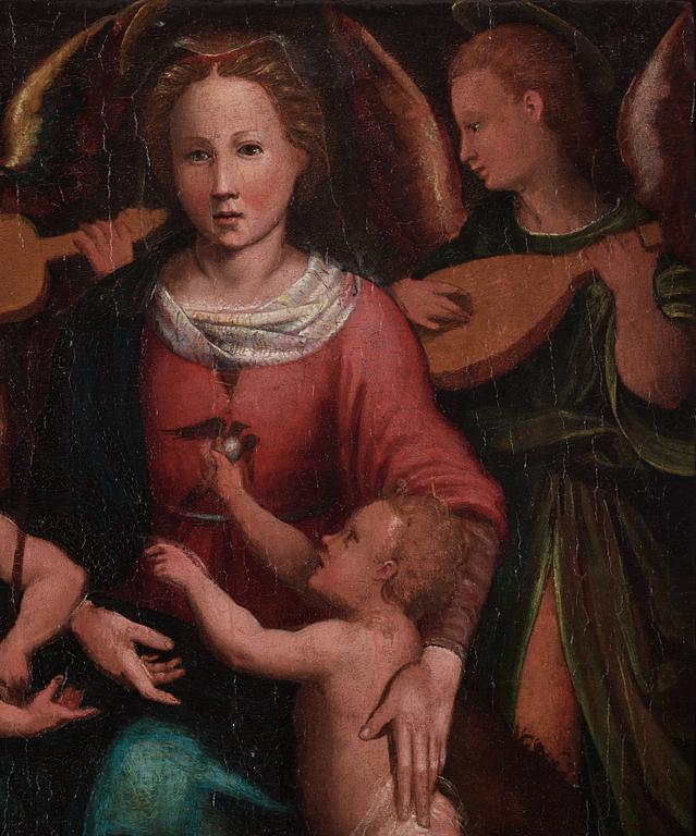 Rafael Circle of, The madonna with the child and John The Baptist.