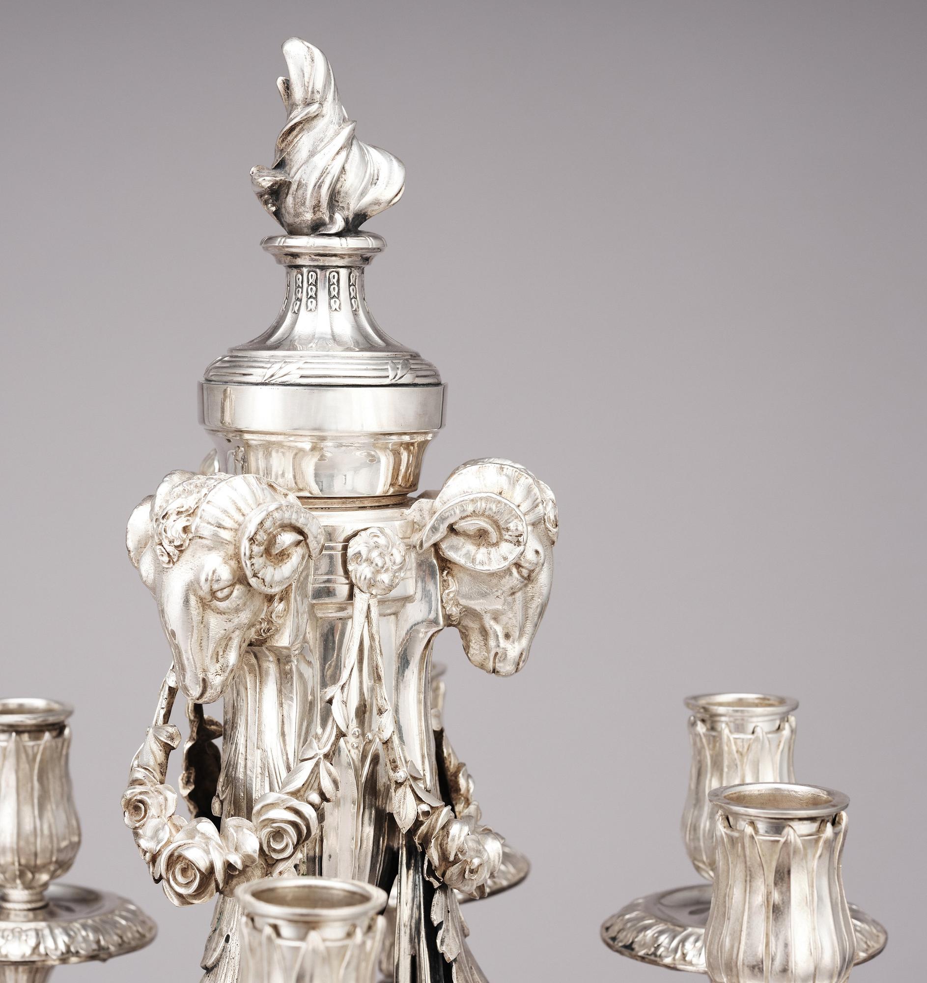 A pair of Swedish silver candelabras, CH Hallberg, Stockholm 1907.