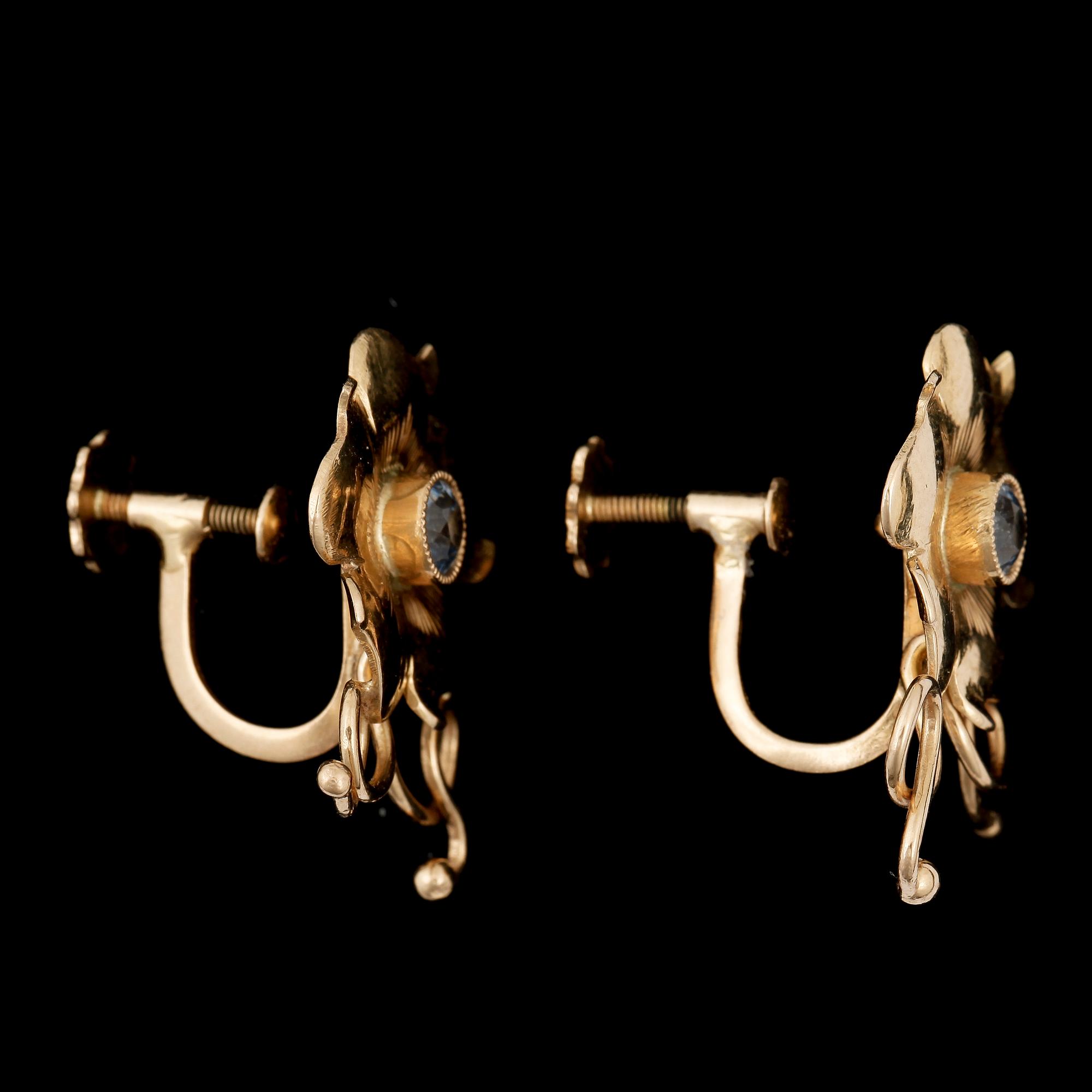 ÖRHÄNGEN, ett par, guld 18K, JP, Stockholm. Tot ca 4,5 gram.