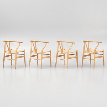 Hans J. Wegner, stolar, 4 st, "Y-stolen", modell CH-24, Carl Hansen & Søn, Danmark.