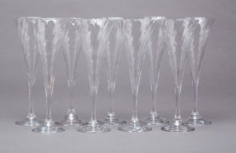 CHAMPAGNEGLAS, 9 st, "Helena", Gunnar Cyrén, Orrefors.