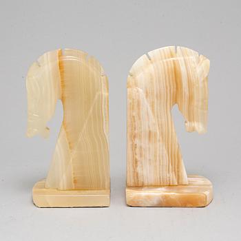 BOKSTÖD, ett par, onyx, Mexiko, 1970-tal.