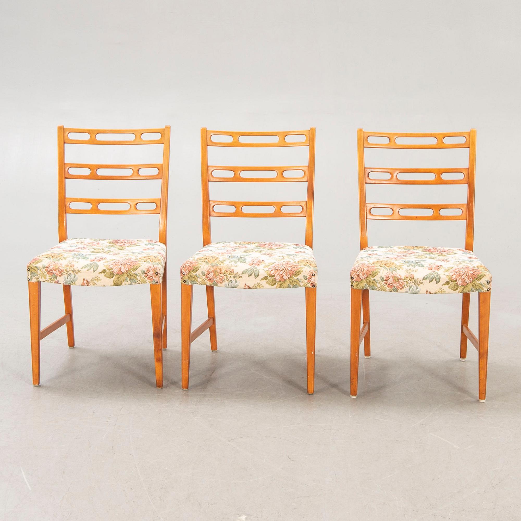 A set of six David Rosén birch chairs from the Futura series for Nordiska Kompaniet, designed in 1949.