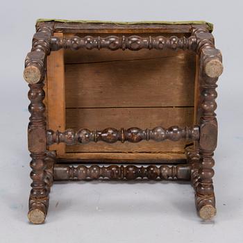 A SWEDISH BAROQUE STOOL, 18th century.