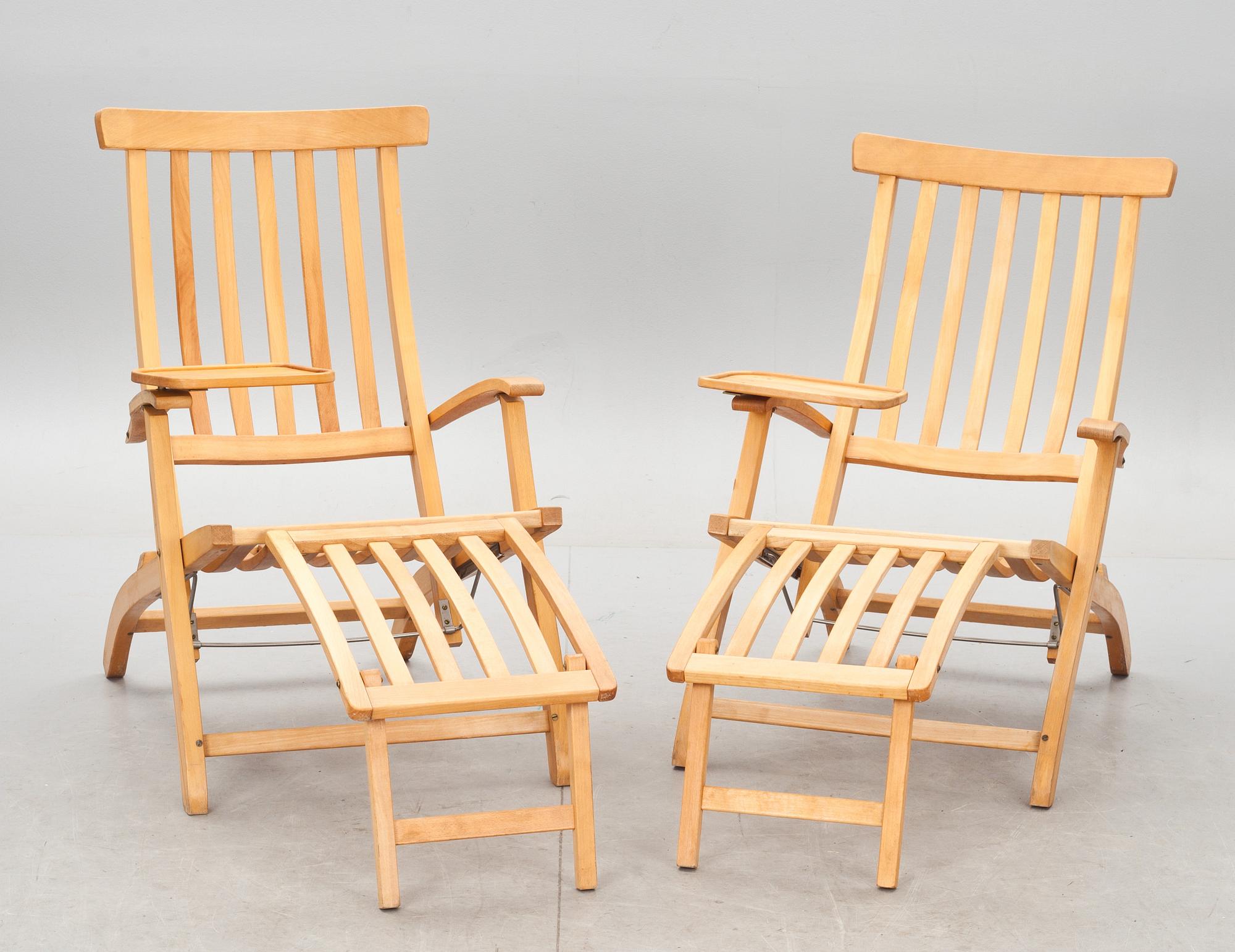 DÄCKSTOLAR, ett par, Brogrens, omkring 2000.