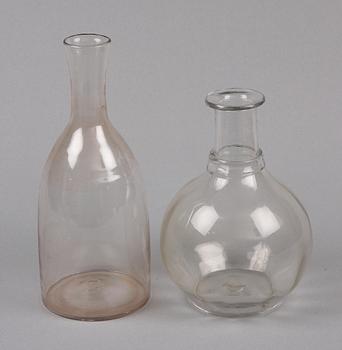 KARAFFER 2 st, glas,  1800-tal.